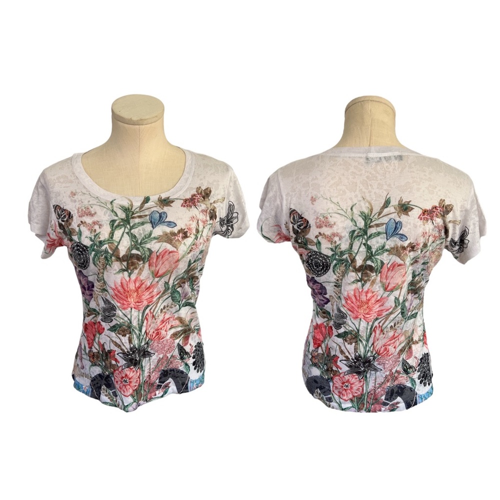 Love Moschino short sleeve tee shirt floral
